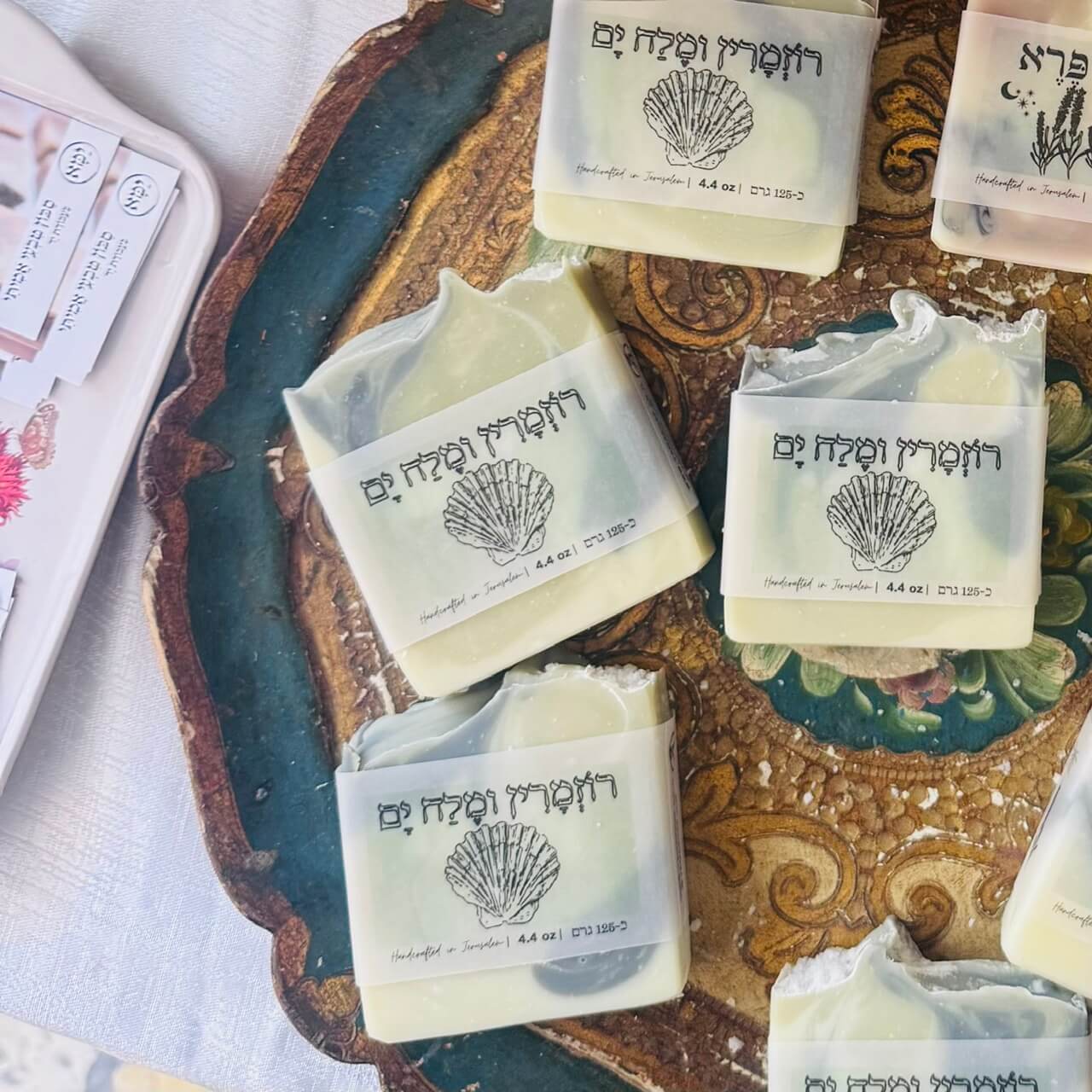 סבון רוזמרין ומלח ים חימר ירוק טבעי בריא עור בריא מתאים לעור רגיש1